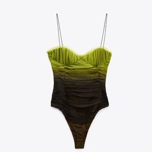 ZARA tulle corset bodysuit